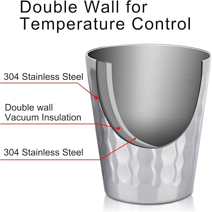 Beasea 10oz Stainless Steel Cups, 4 Pack Double Wall Metal Stackable Insulated