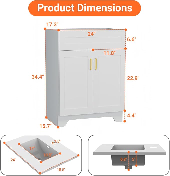 24/30/36 Inch Bathroom Vanities