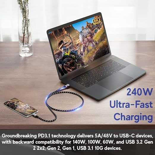 LINKUP USB 4.0 USB C to USB C Cable | Thunderbolt 4/3 Compatible | Type C