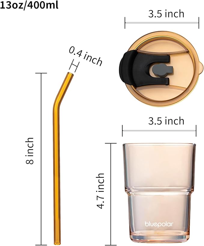 BLUEPOLAR 13oz/400ml Glass Water Tumbler