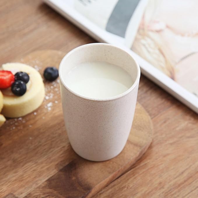 Wheat Straw Cups set of 4, Unbreakable Drinking Cup Reusable Cups | Dishwasher
