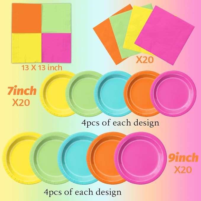 CMUSKO 150pcs Tropical Plates and Napkins