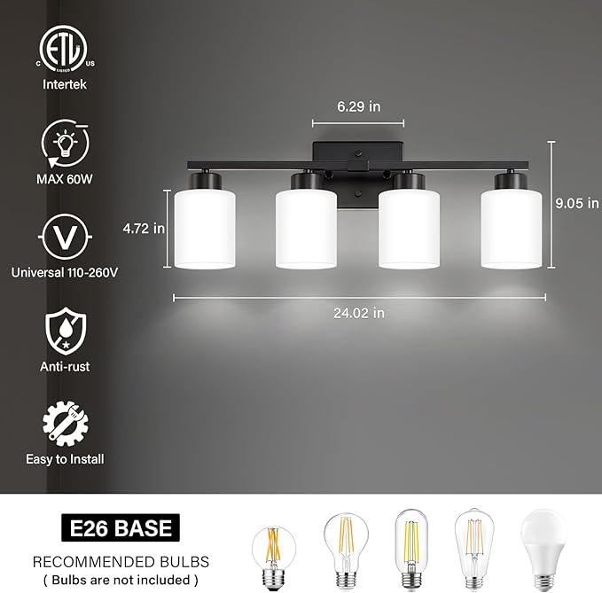 Black Bathroom Light Fixtures