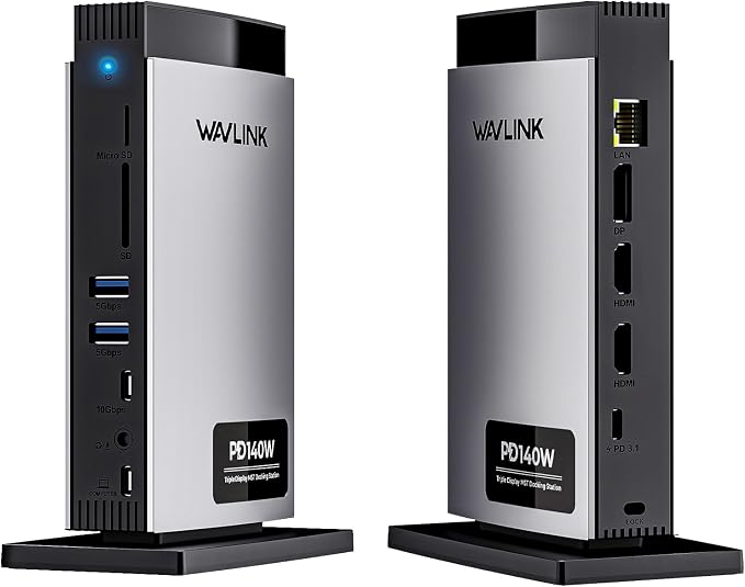 WAVLINK Laptop Docking Station 3 Monitors, 11-in-1 USB C Docking Station