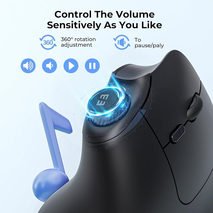 seenda Ergonomic Mouse Rechargeable, USB+Dual Bluetooth, MOU-302 Vertical