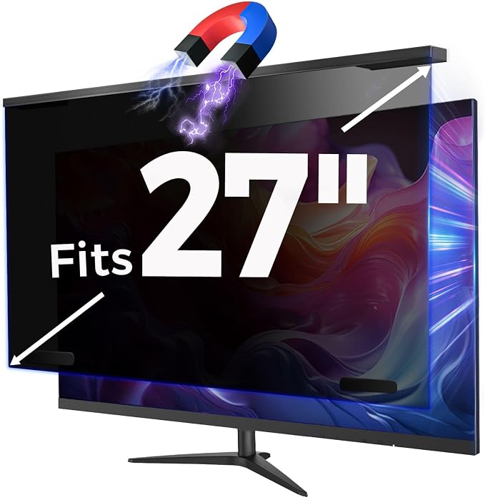 Magnetic 27 Inch Computer Privacy Screen Filter, Hanging Computer Screen