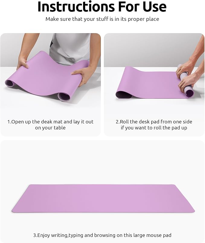 YSAGi Leather Desk Protector, Office Mat, Large Mouse Mat, Non-Slip PU Leather