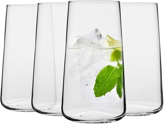 Krosno Water Glasses Set of 4, 20.3 oz, Infinity Collection | Highball Drinking