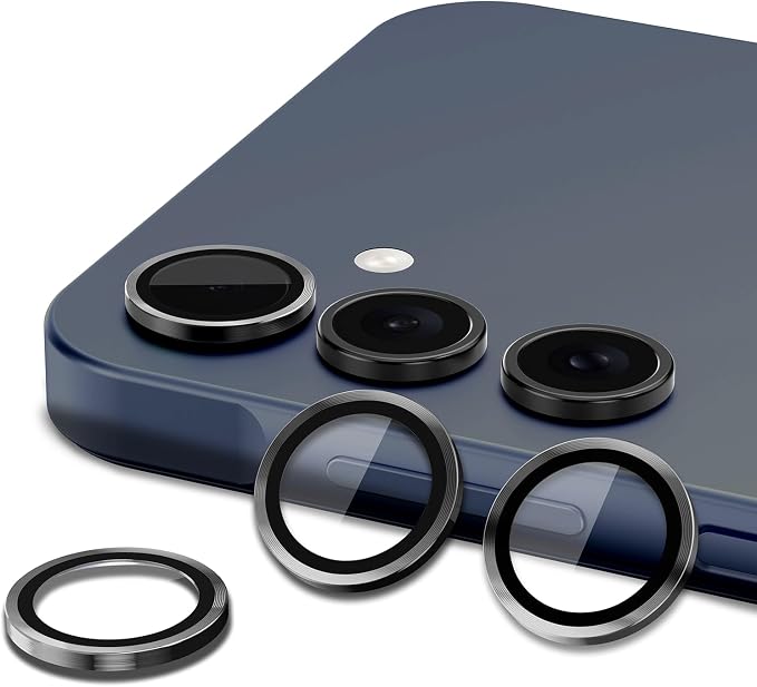 for Samsung Galaxy A35 5G Camera Lens Protector, Individual Metal Ring Tempered