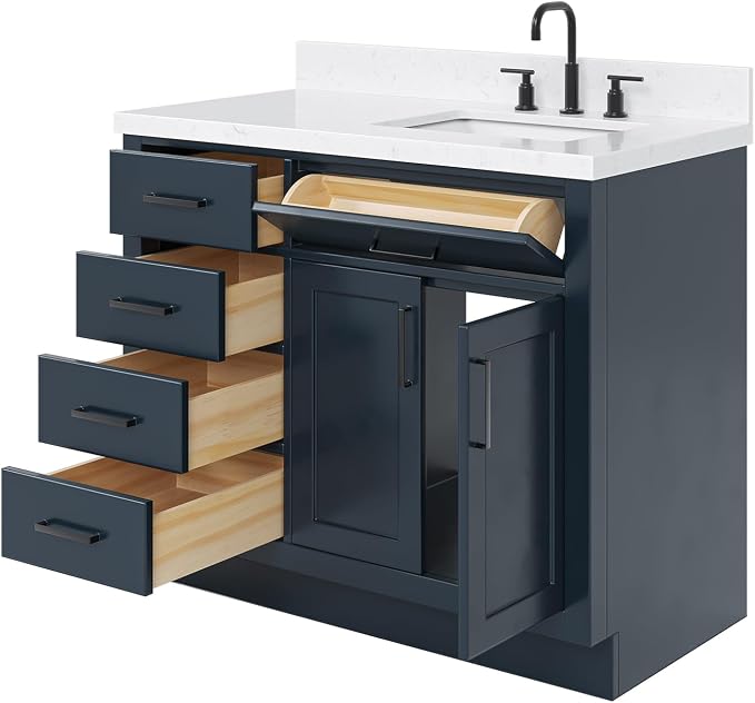 Hepburn 42 Inch Single Sink Bathroom Vanity in Midnight Blue