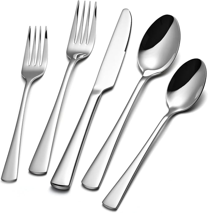 Silverware Set for 8, 40-Piece Forged 18/10 Stainless Steel Flatware Set