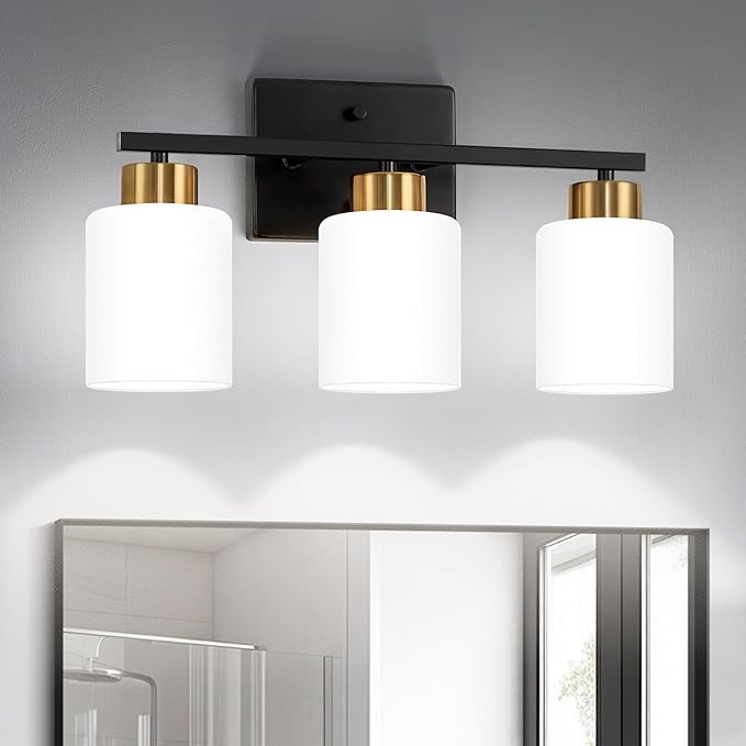 Black and Gold Bathroom Light Fixtures