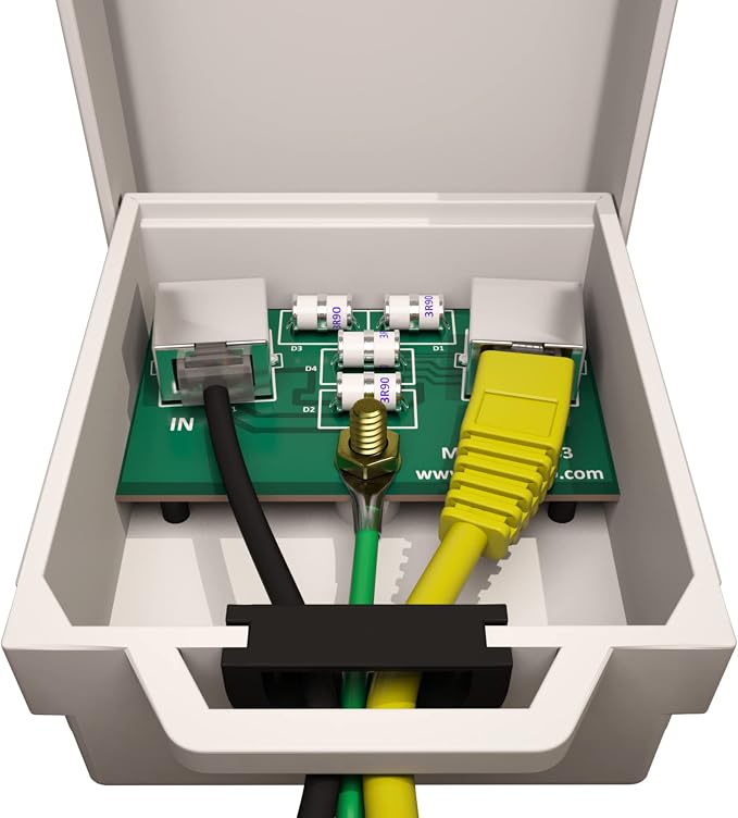 Tupavco Outdoor Ethernet Surge Protector PoE+ Gigabit