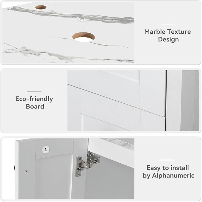 24 Inch White Bathroom Vanity
