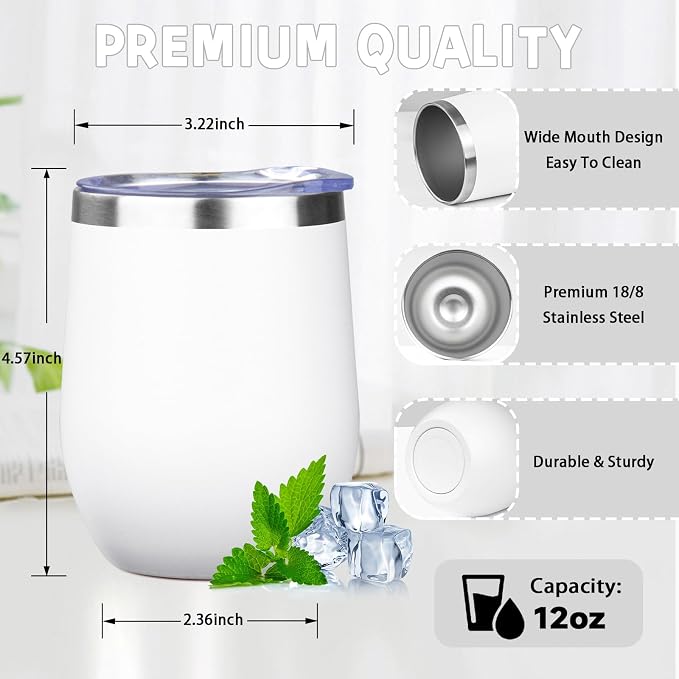 12oz/4 Pack Stainless Steel Wine Tumbler