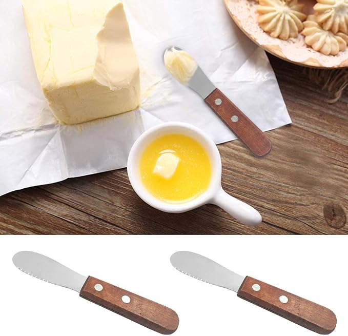 DaKuan 8 Pack Stainless Steel Straight Edge Wide Butter Spreader