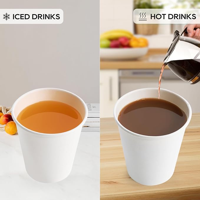 JOLLY PARTY 10 oz Paper Coffee Cups, Disposable Paper Coffee Cup