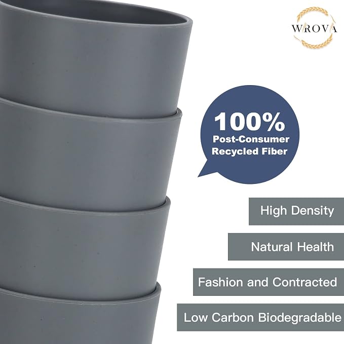 Wrova Wheat Straw Cups 8 PCS Good Alternative to Plastic Reusable Cups 20 oz
