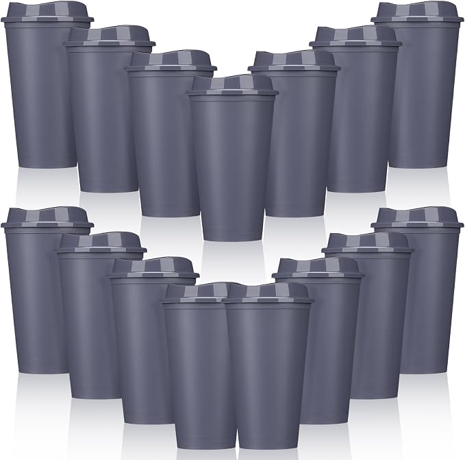 Domensi 15 Pack Reusable Plastic Coffee Cups