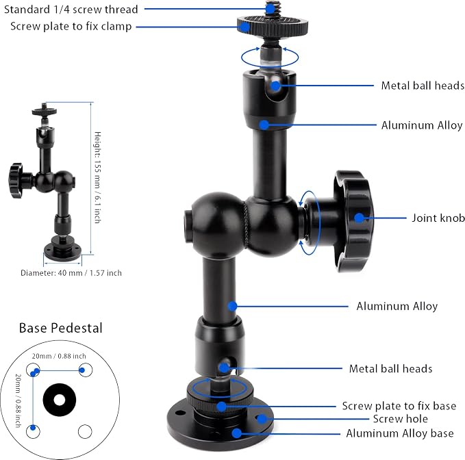 Drill Base Truck Phone Stand for 3.5~7.5 inches