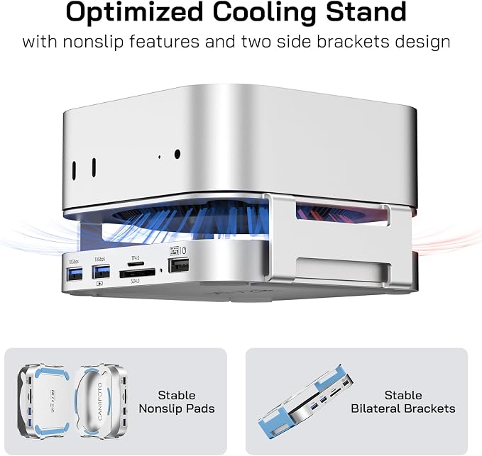 M-ac Mini M4 Dock with 4TB Sam-Sung T7 Portable SSD Enclosure, 7-in-1 Aluminum