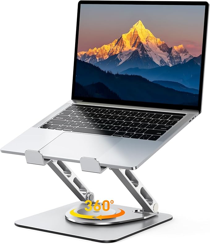 Laptop Stand for Desk 360° Flexible Rotating, Ergonomic Adjustable Laptop Riser