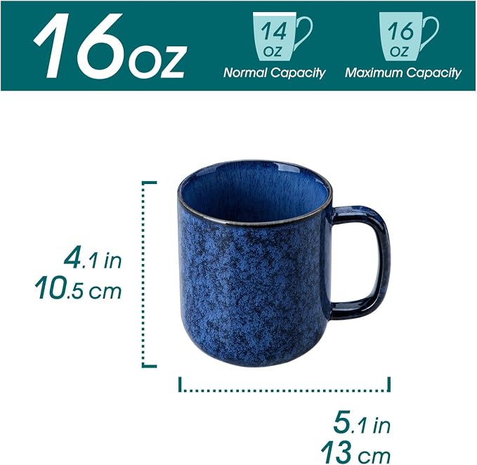 vancasso STARRY Coffee Mugs Set, 16 oz Ceramic Coffee Cups