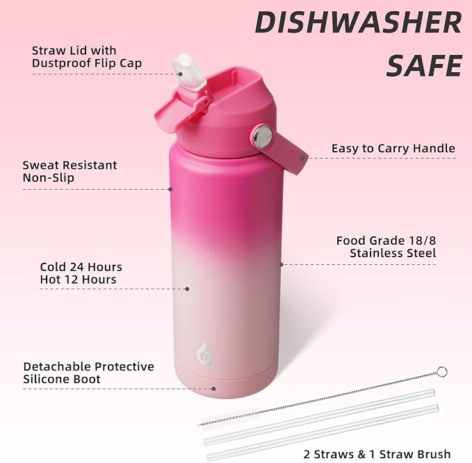 BJPKPK 24oz Insulated Water Bottle, Stainless Steel Bottle