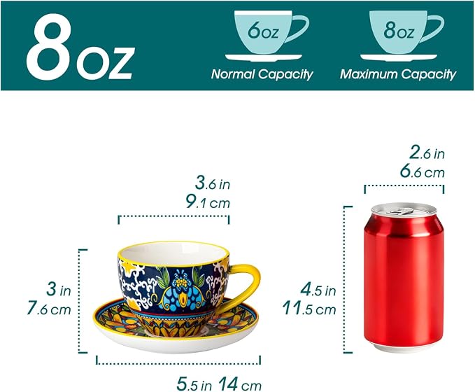 vancasso 8oz Porcelain Cappuccino Cups