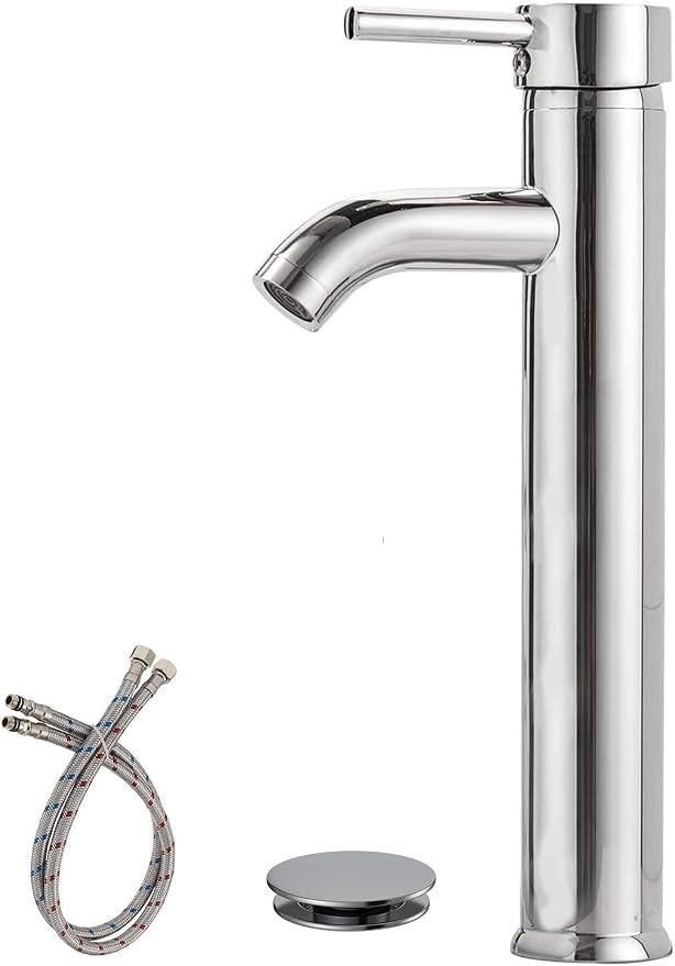 Chrome Bathroom Faucets, Vessel Sink Faucet One Hole Single Handle