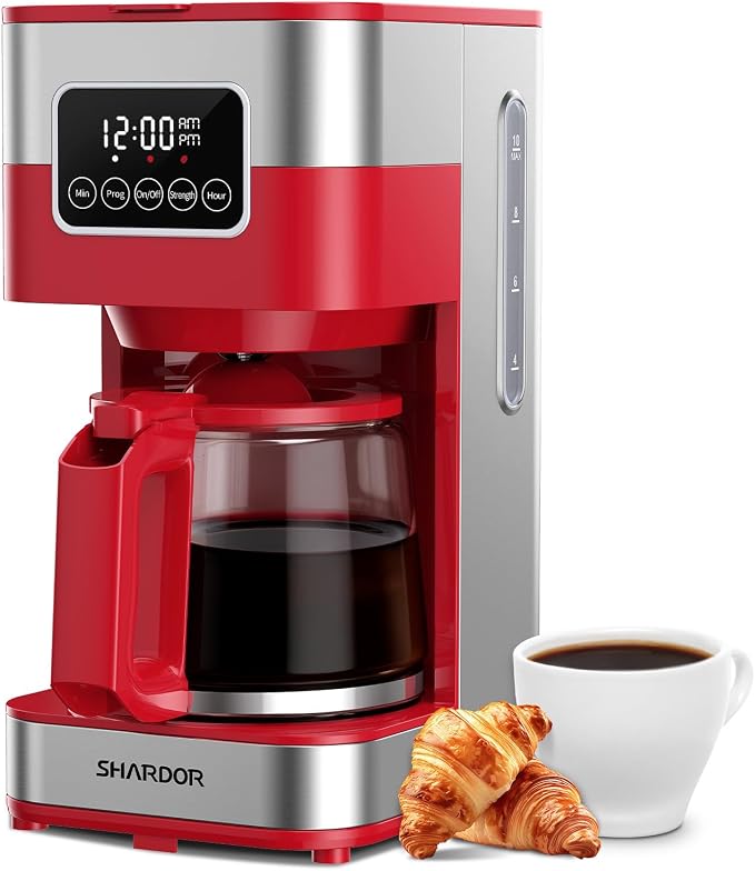 SHARDOR 10-Cup Programmable Coffee Maker, Regular & Strong Brew Drip Coffee