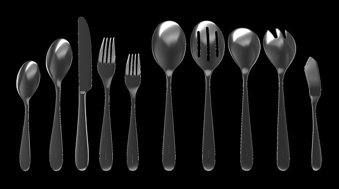 Silverware Set for 8 with Serving Utensils, 18/10 Stainless Steel Flatware