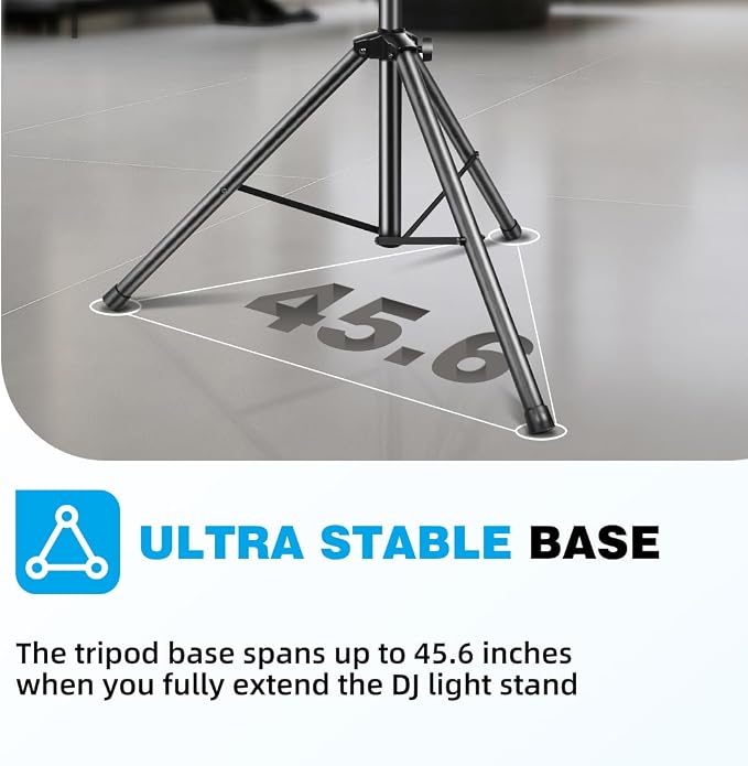 DJ Stand, T-Bar Tripod Stage Lights Stand Portable and Adjustable 49-114 Inch