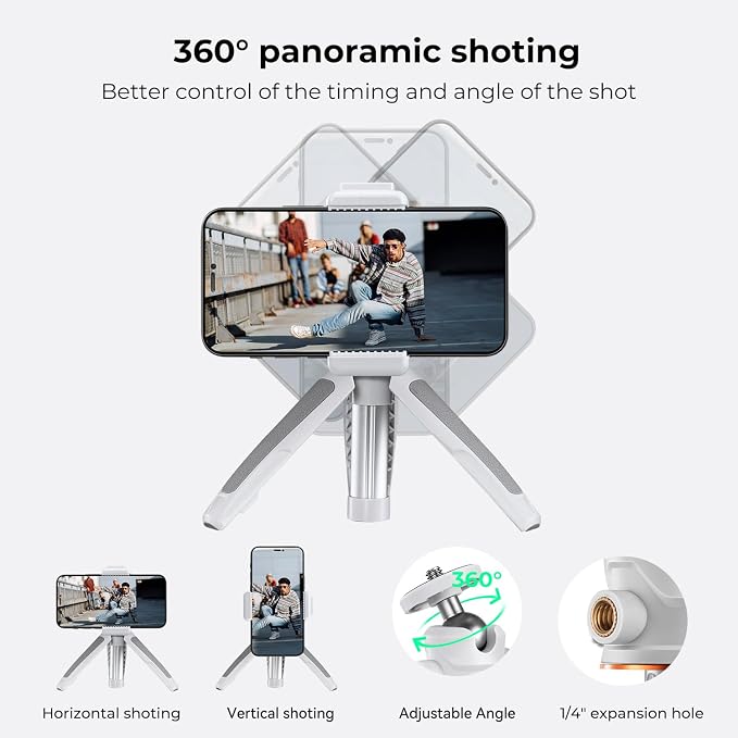 K&F Concept Selfie Stick Tripod, 360 Degree Rotation Mini Phone Stand