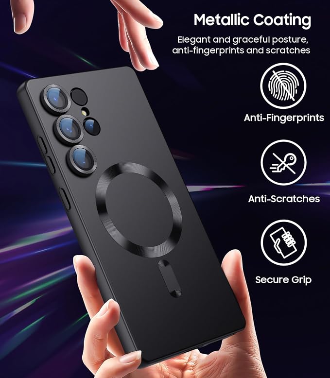 Magnetic for Samsung Galaxy S25 Ultra Case Slim Soft Silicone Bumper Shockproof