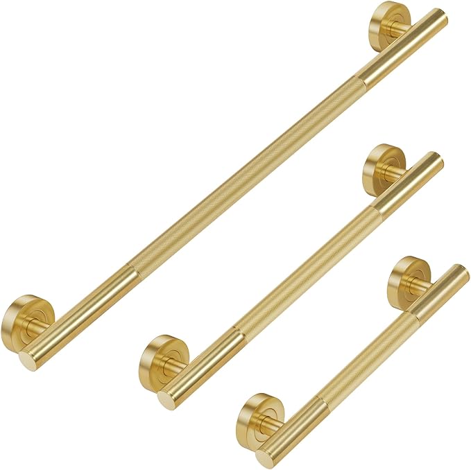 Gold Shower Grab Bars, 3 Pack Stainless Steel Bathroom Safety Grab