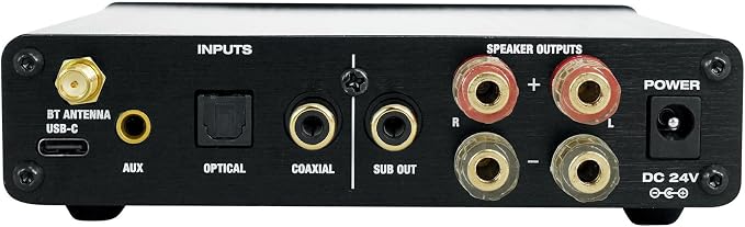 Rockville BLUDAC2B 75W x 2 Hi-Res 192K DAC Amplifier Home Bluetooth Receiver