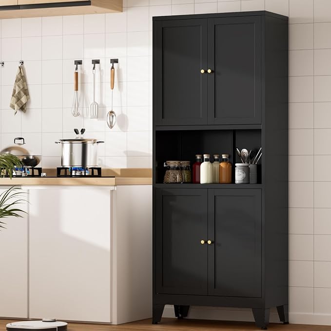 Metal Kitchen Pantry Cabinet, Freestanding Cupboards