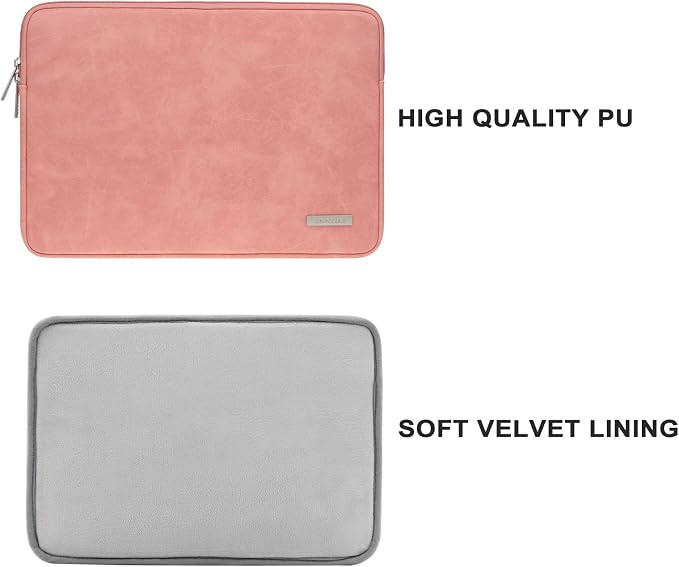 RAINYEAR 11 Inch Laptop Sleeve PU Suede Leather Case Protective Padded Cover