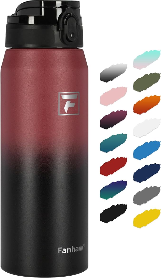 Fanhaw 24 oz Insulated Stainless Steel Water Bottle
