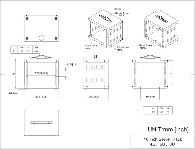 6U Small Network Cabinet-10 inch Server Rack