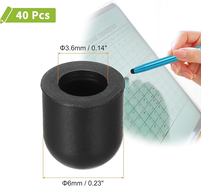 MECCANIXITY 40Pcs Replacement Stylus Pen Tips 6mm Conductive Capacitive Touch