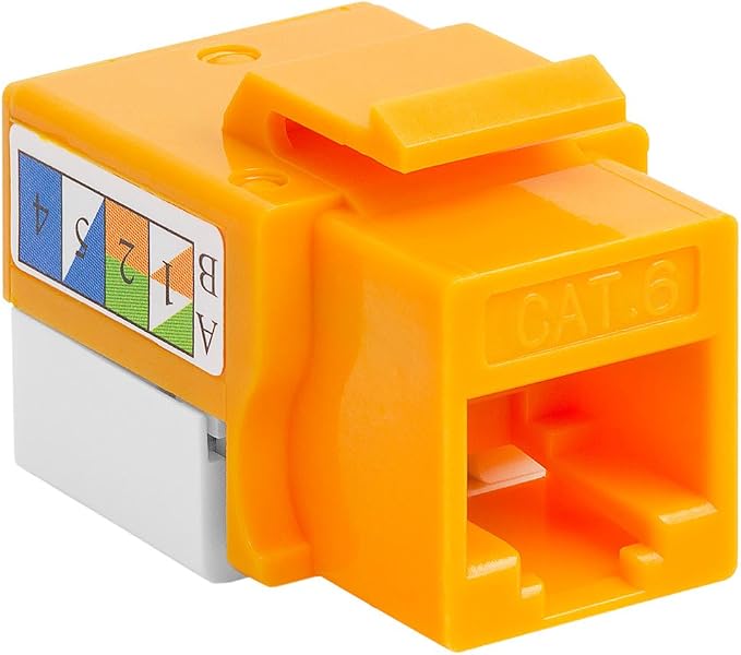 Cmple - 10 Pack Cat6 Keystone Jack Insert Punch Down RJ45 Connectors RJ45