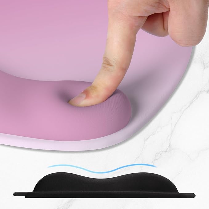 ITNRSIIET Ergonomic Mouse Pad, Cushioned Gel Wrist Rest, Non-Slip Base