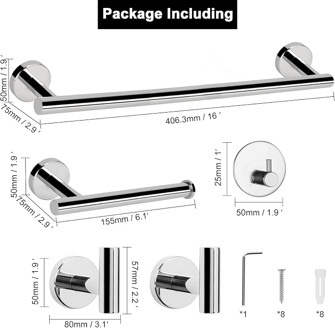 Bathroom Hardware Set SUS 304 Thicken Stainless Steel-Towel Bar Set