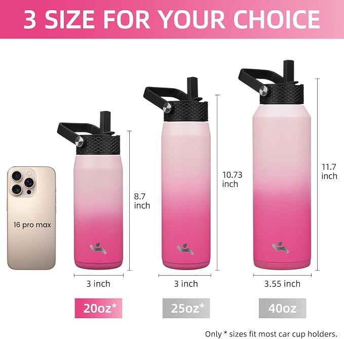 Konokyo 20 oz Insulated Stainless Steel Water Bottle