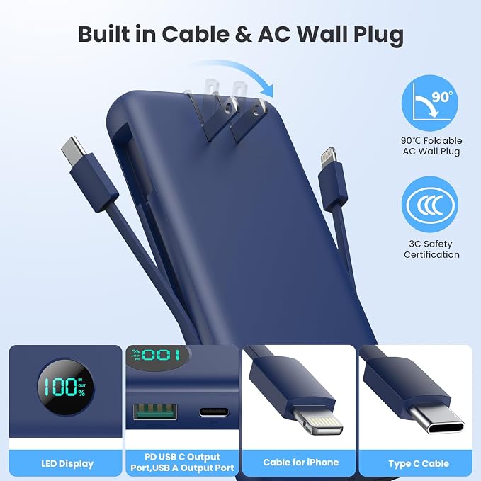 Portable Charger 33800mAh USB C Power Bank