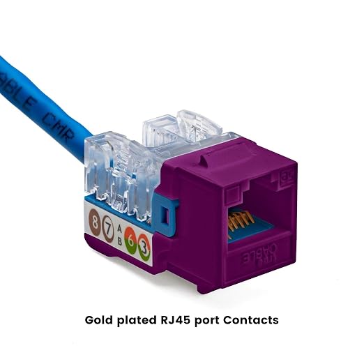 trueCABLE Cat5e Keystone Jack, Unshielded, 90 Degree Punch-Down, PoE++ 100W