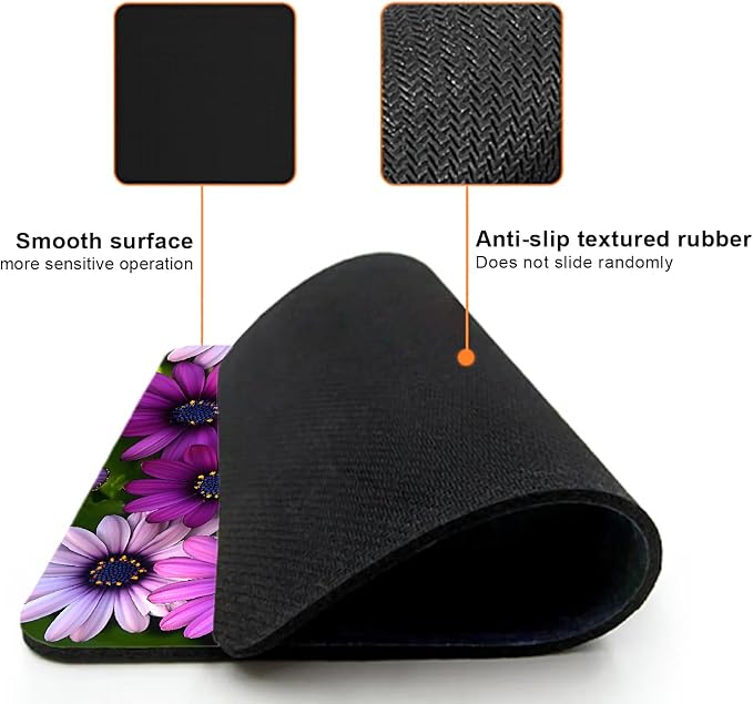 Mouse Pad, Cute Purple Floral Plants Mouse Pads