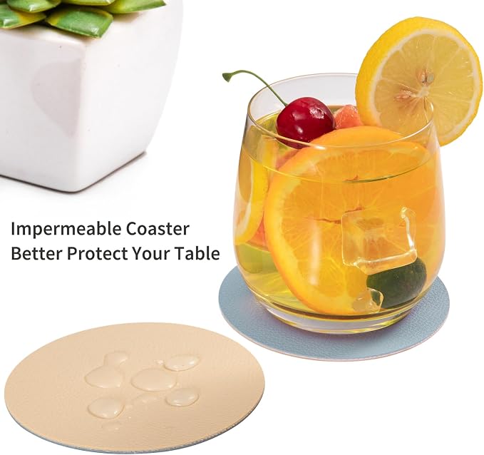 Faux Leather Drink Coasters